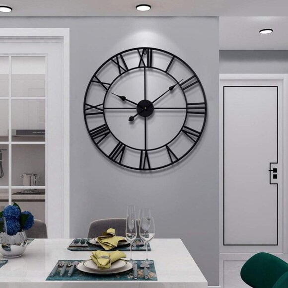 New 16Inch Large Wall Clock, Silent Non-Ticking Metal Clock for Home & Office - Picture 1 of 11